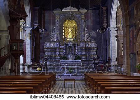 Chancel with the main altar, hammered silver, church and former monastery Iglesia de Santo Domingo de Guzmán, San Cristóbal de La Laguna, Tenerife, Canary Islands, Spain, Europe View Large Photo Image Stock Photography - Chancel with the main altar, hammered silver, church and former monastery Iglesia de Santo Domingo de Guzmán, San Cristóbal de La Laguna, Tenerife, Canary Islands, Spain, Europe. Fotosearch