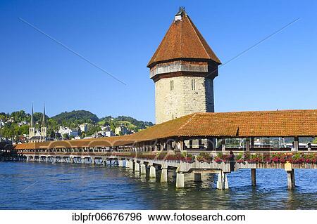 Chapel Bridge, City of Lucerne, Switzerland, Europe View Large Photo Image Stock Photograph - Chapel Bridge, City of Lucerne, Switzerland, Europe. Fotosearch