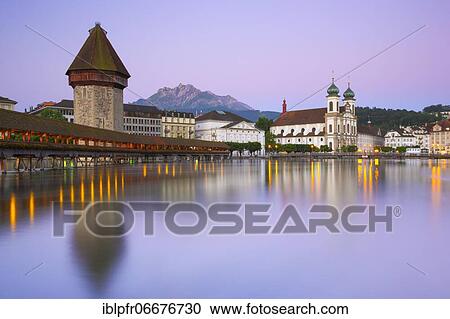 Chapel Bridge with Pilatus, Lucerne, Switzerland, Europe View Large Photo Image Stock Image - Chapel Bridge with Pilatus, Lucerne, Switzerland, Europe. Fotosearch
