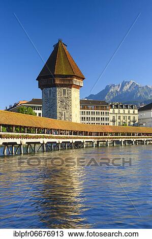 Chapel Bridge with Pilatus, Lucerne, Switzerland, Europe View Large Photo Image Stock Image - Chapel Bridge with Pilatus, Lucerne, Switzerland, Europe. Fotosearch