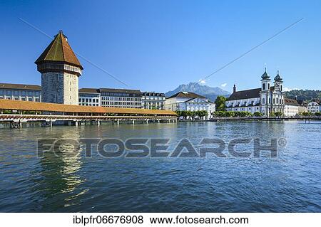 Chapel Bridge with Pilatus, Lucerne, Switzerland, Europe View Large Photo Image Stock Photo - Chapel Bridge with Pilatus, Lucerne, Switzerland, Europe. Fotosearch