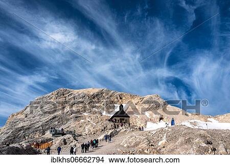Picture - Chapel Maria Heimsuchung, Zugspitzplatt, Zugspitze, Garmisch-Partenkirchen, Werdenfelser Land, Upper Bavaria, Bavaria, Germany, Europe. Fotosearch