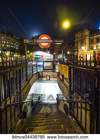 Charing Cross Underground entrance, metro station, evening, London, England, United Kingdom, Europe View Large Photo Image Stock Photo - Charing Cross Underground entrance, metro station, evening, London, England, United Kingdom, Europe. Fotosearch