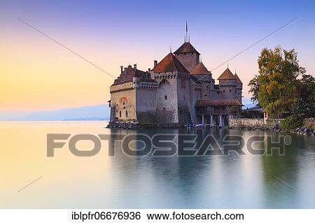 Chillon Castle on Lake Geneva, Switzerland, Europe View Large Photo Image Stock Photograph - Chillon Castle on Lake Geneva, Switzerland, Europe. Fotosearch