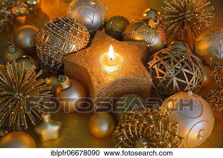 Christmas decoration in gold View Large Photo Image Stock Image - Christmas decoration in gold. Fotosearch