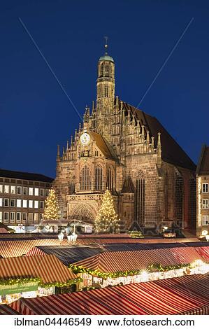 Church of Our Lady and Christmas market in Nuremberg, in the evening, Nuremberg, Middle Franconia, Franconia, Bavaria, Germany, Europe View Large Photo Image Stock Photo - Church of Our Lady and Christmas market in Nuremberg, in the evening, Nuremberg, Middle Franconia, Franconia, Bavaria, Germany, Europe. Fotosearch