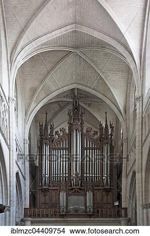 Church organ made between 1852-55, Lucon Cathedral, La Cathedrale Notre-Dame de l'Assomption, Luçon, Vendée, France, Europe View Large Photo Image Picture - Church organ made between 1852-55, Lucon Cathedral, La Cathedrale Notre-Dame de l'Assomption, Luçon, Vendée, France, Europe. Fotosearch