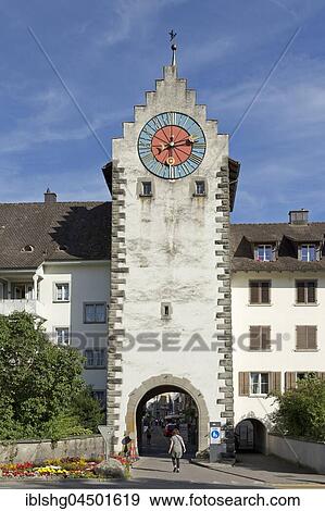Stock Photo - City gate, historic centre, Stein am Rhein, Canton of Thurgau, Switzerland, Europe. Fotosearch