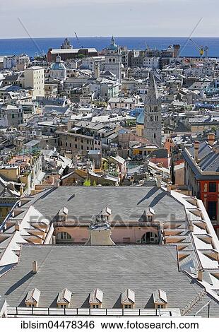Cityscape, elevated view, Genoa, Liguria, Italy, Europe View Large Photo Image Stock Photograph - Cityscape, elevated view, Genoa, Liguria, Italy, Europe. Fotosearch