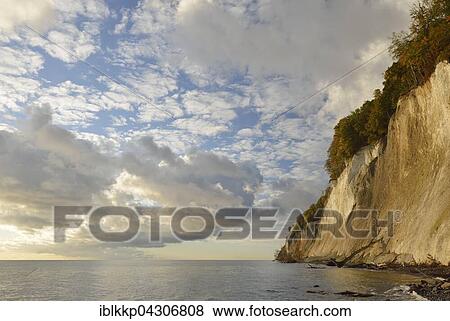 Stock Photo - Clouds above sea, chalk cliffs, Jasmund National Park, Baltic Coast at Sassnitz, Rügen, Mecklenburg-Western Pomerania. Fotosearch