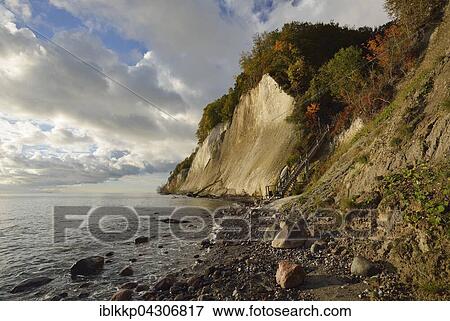 Clouds over sea on chalk cliffs, Jasmund National Park, Baltic Coast, steps at Kieler Bach, Sassnitz, Rügen, Mecklenburg-Western Pomerania View Large Photo Image Stock Photo - Clouds over sea on chalk cliffs, Jasmund National Park, Baltic Coast, steps at Kieler Bach, Sassnitz, Rügen, Mecklenburg-Western Pomerania. Fotosearch