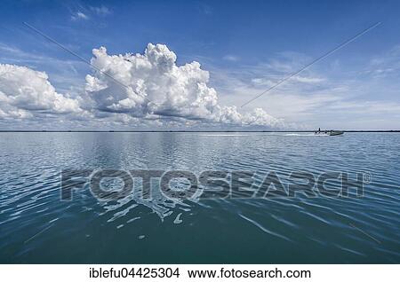 Picture - Clouds over the sea, Sian Ka'an Biosphere Reserve, Rivera Maya, Yucatán, Mexico, Central America. Fotosearch