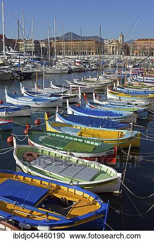 Colorful boats in harbour, Port Lympia, Nice, Provence-Alpes-Côte d'Azur, France, Europe View Large Photo Image Stock Image - Colorful boats in harbour, Port Lympia, Nice, Provence-Alpes-Côte d'Azur, France, Europe. Fotosearch