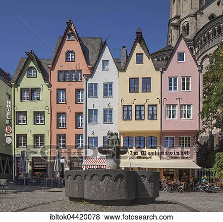 Colourful houses at fish market, Cologne, North Rhine-Westphalia, Germany, Europe View Large Photo Image Stock Photo - Colourful houses at fish market, Cologne, North Rhine-Westphalia, Germany, Europe. Fotosearch