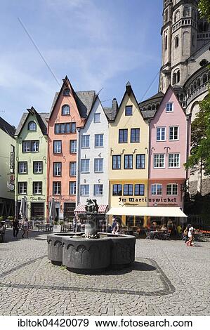 Colourful houses at fish market, Cologne, North Rhine-Westphalia, Germany, Europe View Large Photo Image Stock Photo - Colourful houses at fish market, Cologne, North Rhine-Westphalia, Germany, Europe. Fotosearch