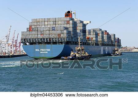 Container ship Mol Prestige Singapore, entering Port of Fremantle, Western Australia, Australia, Oceania View Large Photo Image Stock Photograph - Container ship Mol Prestige Singapore, entering Port of Fremantle, Western Australia, Australia, Oceania. Fotosearch