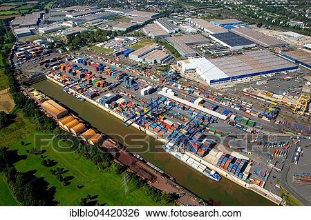 Container terminal, container port, Logport I, Rhine, Duisburg, Ruhr district, North Rhine-Westphalia, Germany, Europe View Large Photo Image Stock Photograph - Container terminal, container port, Logport I, Rhine, Duisburg, Ruhr district, North Rhine-Westphalia, Germany, Europe. Fotosearch