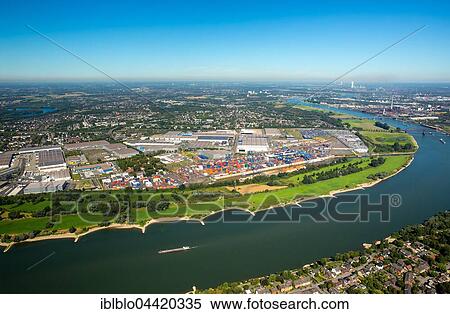 Stock Photography - Container terminal, container port, Logport I, Rhine, Duisburg, Ruhr district, North Rhine-Westphalia, Germany, Europe. Fotosearch