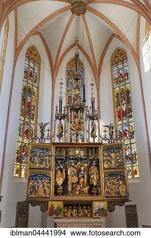 Picture - Coronation of the Virgin in Schwabacher Altar, Church of St. John and St. Martin, Schwabach, Middle Franconia, Franconia, Bavaria, Germany, Europe. Fotosearch