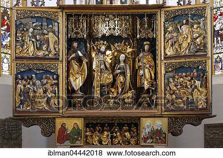Coronation of the Virgin in Schwabacher Altar, Church of St. John and St. Martin, Schwabach, Middle Franconia, Franconia, Bavaria, Germany, Europe View Large Photo Image Stock Photo - Coronation of the Virgin in Schwabacher Altar, Church of St. John and St. Martin, Schwabach, Middle Franconia, Franconia, Bavaria, Germany, Europe. Fotosearch