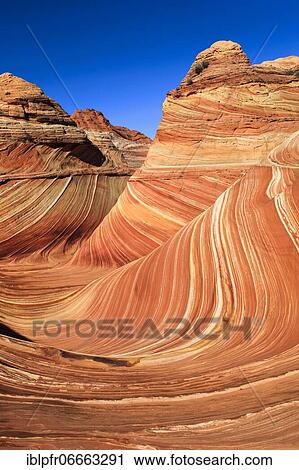 Stock Image - Coyote Buttes North, The Wave, Arizona, USA, North America. Fotosearch