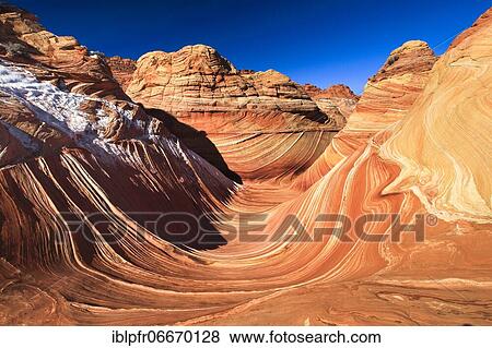 Stock Photo - Coyote Buttes North, The Wave, sandstone area, Arizona, USA, North America. Fotosearch