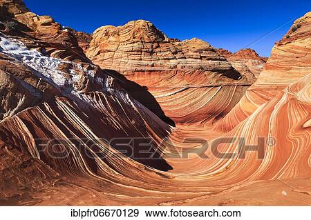 Stock Photo - Coyote Buttes North, The Wave, sandstone area, Arizona, USA, North America. Fotosearch