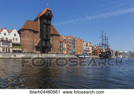 Crane on Motlawa River, Gdansk, Pomerania Province, Poland, Europe View Large Photo Image Stock Image - Crane on Motlawa River, Gdansk, Pomerania Province, Poland, Europe. Fotosearch