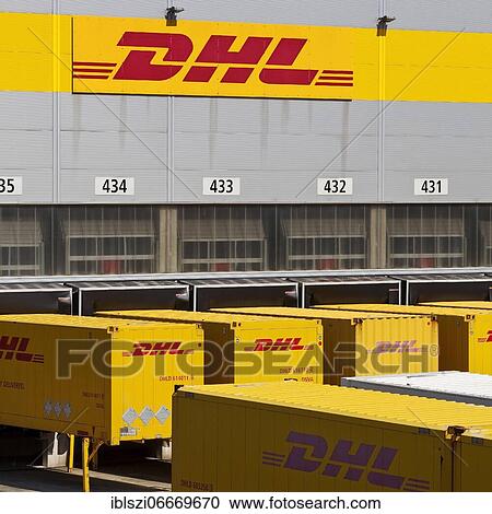 DHL container in logistics center, parcel center, Deutsche Post DHL, Rheinsberg, North Rhine-Westphalia, Germany, Europe View Large Photo Image Stock Image - DHL container in logistics center, parcel center, Deutsche Post DHL, Rheinsberg, North Rhine-Westphalia, Germany, Europe. Fotosearch