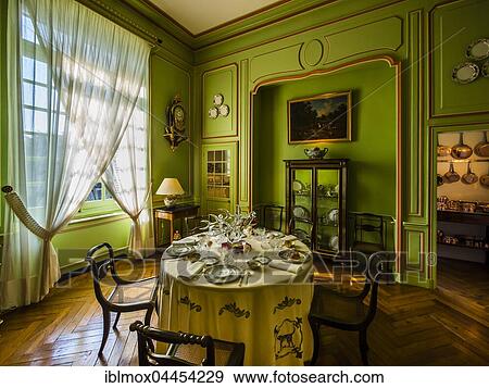 Dining room, Château de Cheverny, Loir-et-Cher Département, France, Europe View Large Photo Image Stock Photo - Dining room, Château de Cheverny, Loir-et-Cher Département, France, Europe. Fotosearch