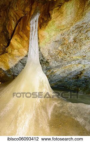 Stock Image - Dobschau Ice Cave or Dobsina Ice Cave, Stratena Nature Reserve, Slovak Paradise National Park, Slovakia, Europe. Fotosearch