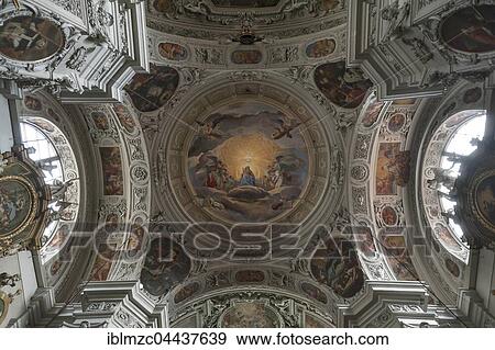 Stock Photo - Dome fresco, Dominican Church, Vienna, Austria, Europe. Fotosearch