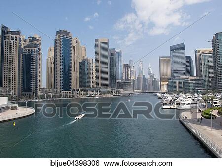 Dubai Marina, Dubai, United Arab Emirates, Asia View Large Photo Image Stock Photograph - Dubai Marina, Dubai, United Arab Emirates, Asia. Fotosearch