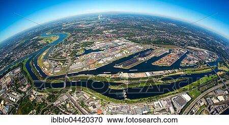 Stock Image - Duisport, inland port, Rhine, Duisburg, Ruhr district, North Rhine-Westphalia, Germany, Europe. Fotosearch