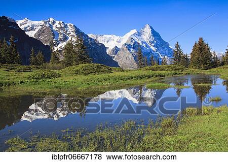 Eiger, Monk, Switzerland, Europe View Large Photo Image Stock Photo - Eiger, Monk, Switzerland, Europe. Fotosearch