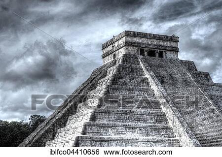 El Castillo, Temple of Kukulcan, Mesoamerican step-pyramid, pre-Columbian Maya civilisation, HDR, Chichen Itza, Tinúm Municipality, Yucatán State, Mexico, Central America View Large Photo Image Stock Photograph - El Castillo, Temple of Kukulcan, Mesoamerican step-pyramid, pre-Columbian Maya civilisation, HDR, Chichen Itza, Tinúm Municipality, Yucatán State, Mexico, Central America. Fotosearch