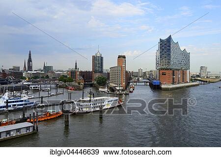 Stock Photo - Elbphilharmonie, concert hall and City Sporthafen, Hamburg, Germany, Europe. Fotosearch