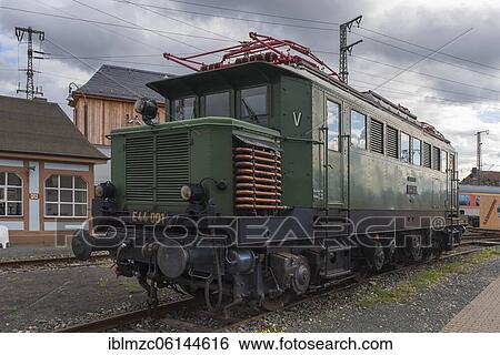 Stock Photograph - Electric locomotive of class (E) 44 of the Deutsche Reichsbahn, built in 1932, on the premises of the DB Museum, Nuremberg, Central Franconia, Bavaria, Germany, Europe. Fotosearch