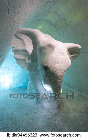 Elephant made of ice, Icehotel, Jukkasjärvi, Lapland, Norrbotten County, Sweden, Europe View Large Photo Image Stock Image - Elephant made of ice, Icehotel, Jukkasjärvi, Lapland, Norrbotten County, Sweden, Europe. Fotosearch