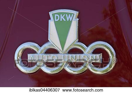Emblem of a DKW Auto Union, former German car brand, Classic Days Dyck 2016 Juchen, Niederrhein, North Rhine-Westphalia, Germany, Europe View Large Photo Image Stock Photo - Emblem of a DKW Auto Union, former German car brand, Classic Days Dyck 2016 Juchen, Niederrhein, North Rhine-Westphalia, Germany, Europe. Fotosearch