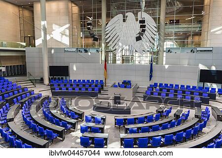 Empty plenary hall of German government, Deutscher Bundestag, Reichstag building, interior, Government District, Berlin, Germany, Europe View Large Photo Image Picture - Empty plenary hall of German government, Deutscher Bundestag, Reichstag building, interior, Government District, Berlin, Germany, Europe. Fotosearch
