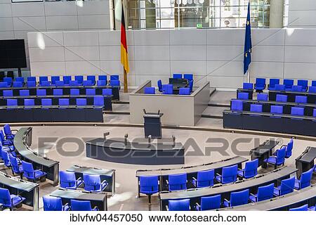 Empty plenary hall of German government, Deutscher Bundestag, Reichstag building, interior, Government District, Berlin, Germany, Europe View Large Photo Image Stock Image - Empty plenary hall of German government, Deutscher Bundestag, Reichstag building, interior, Government District, Berlin, Germany, Europe. Fotosearch