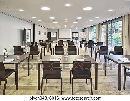 Empty seminar room, conference room, Austria, Europe View Large Photo Image Stock Photograph - Empty seminar room, conference room, Austria, Europe. Fotosearch