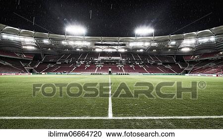 Empty stadium in heavy rain, no spectators, ghost match in Bundesliga, Mercedes-Benz Arena, Corona crisis, Stuttgart, Baden-Württemberg, Germany, Europe View Large Photo Image Stock Image - Empty stadium in heavy rain, no spectators, ghost match in Bundesliga, Mercedes-Benz Arena, Corona crisis, Stuttgart, Baden-Württemberg, Germany, Europe. Fotosearch