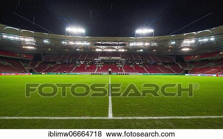 Empty stadium in heavy rain, no spectators, ghost match in Bundesliga, Mercedes-Benz Arena, Corona crisis, Stuttgart, Baden-Württemberg, Germany, Europe View Large Photo Image Stock Photo - Empty stadium in heavy rain, no spectators, ghost match in Bundesliga, Mercedes-Benz Arena, Corona crisis, Stuttgart, Baden-Württemberg, Germany, Europe. Fotosearch
