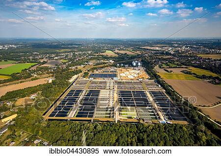 Emscher sewage treatment plant with sedimentation tank, Emscher river, Oberhausen, Ruhr district, Germany, Europe View Large Photo Image Stock Photography - Emscher sewage treatment plant with sedimentation tank, Emscher river, Oberhausen, Ruhr district, Germany, Europe. Fotosearch