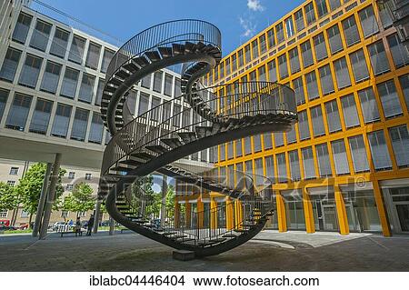 Endless staircase, double helix, sculpture, artist Olafur Eliasson, auditing firm KPMG, Westend, Schwantalerhöhe, Munich, Bavaria, Germany, Europe View Large Photo Image Picture - Endless staircase, double helix, sculpture, artist Olafur Eliasson, auditing firm KPMG, Westend, Schwantalerhöhe, Munich, Bavaria, Germany, Europe. Fotosearch