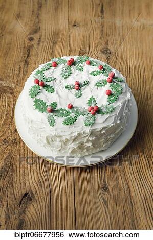 Stock Photograph - English Christmas cake. Fotosearch