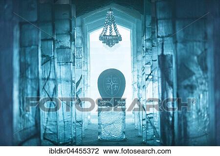 Entrance hall with sculpture and chandelier made of ice, Icehotel, Jukkasjärvi, Lapland, Norrbotten County, Sweden, Europe View Large Photo Image Stock Image - Entrance hall with sculpture and chandelier made of ice, Icehotel, Jukkasjärvi, Lapland, Norrbotten County, Sweden, Europe. Fotosearch