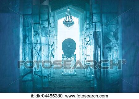 Entrance hall with sculpture and chandelier made of ice, Icehotel, Jukkasjärvi, Lapland, Norrbotten County, Sweden, Europe View Large Photo Image Stock Image - Entrance hall with sculpture and chandelier made of ice, Icehotel, Jukkasjärvi, Lapland, Norrbotten County, Sweden, Europe. Fotosearch